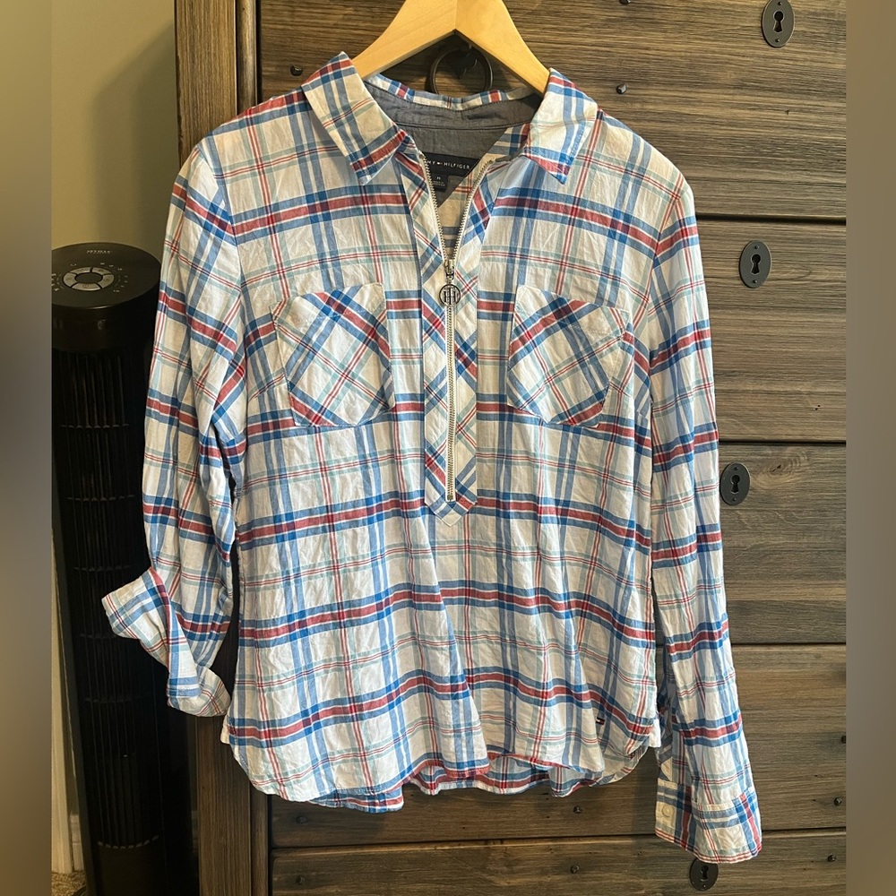 Tommy Hilfiger Plaid 1/4 Zip Shirt